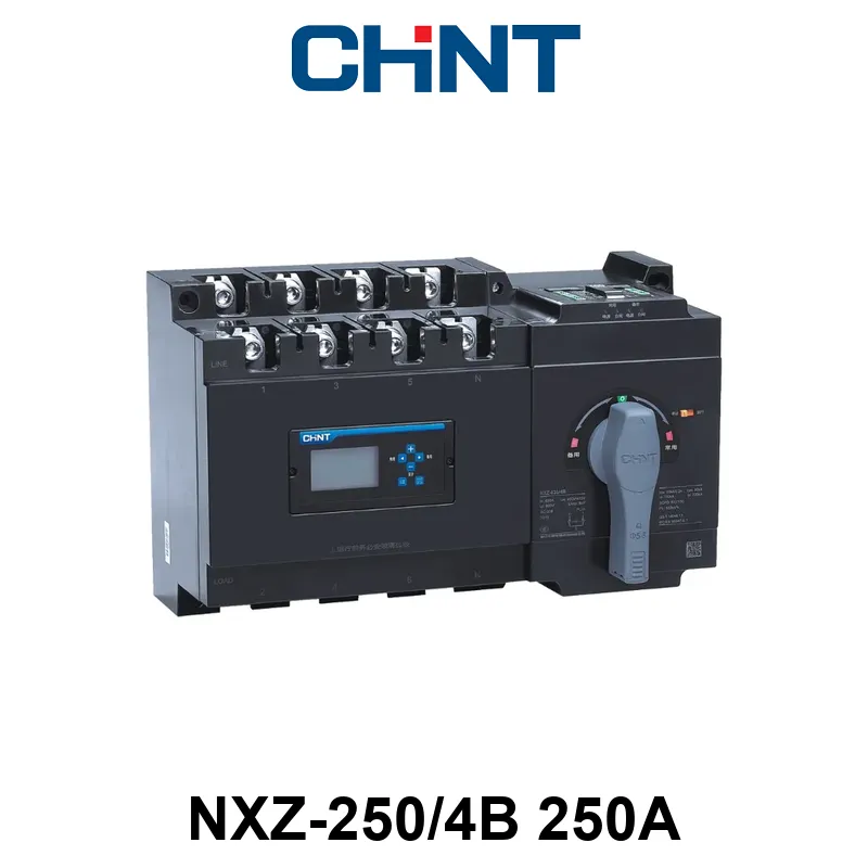 CONMUTADORA MOTORIZADA CON LÓGICA DE TRANSFERENCIA (ATS), DISPLAY + COM MODBUS In: 250A - 4 P