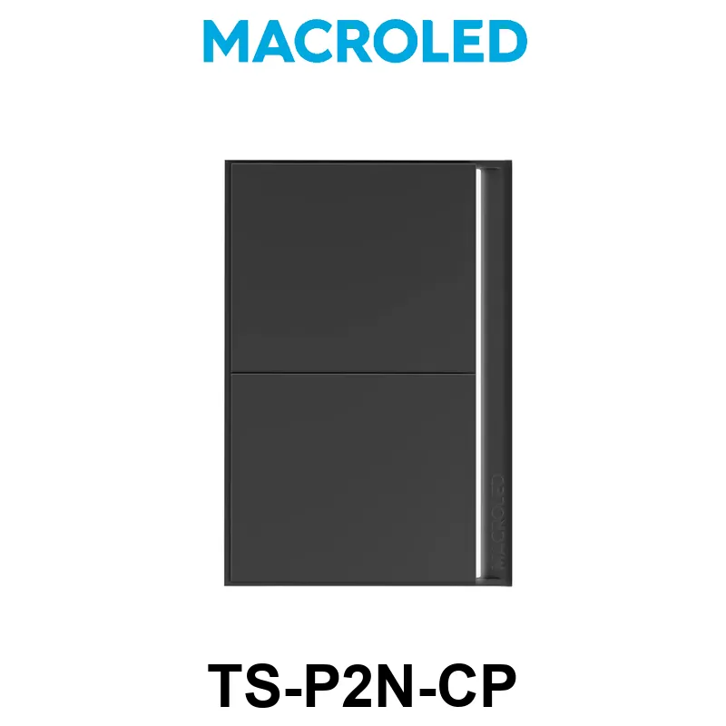 TECLA SMART NEGRO MACROLED 2 PULSADORES AC100-240V MAX 10A CON CAPACITOR