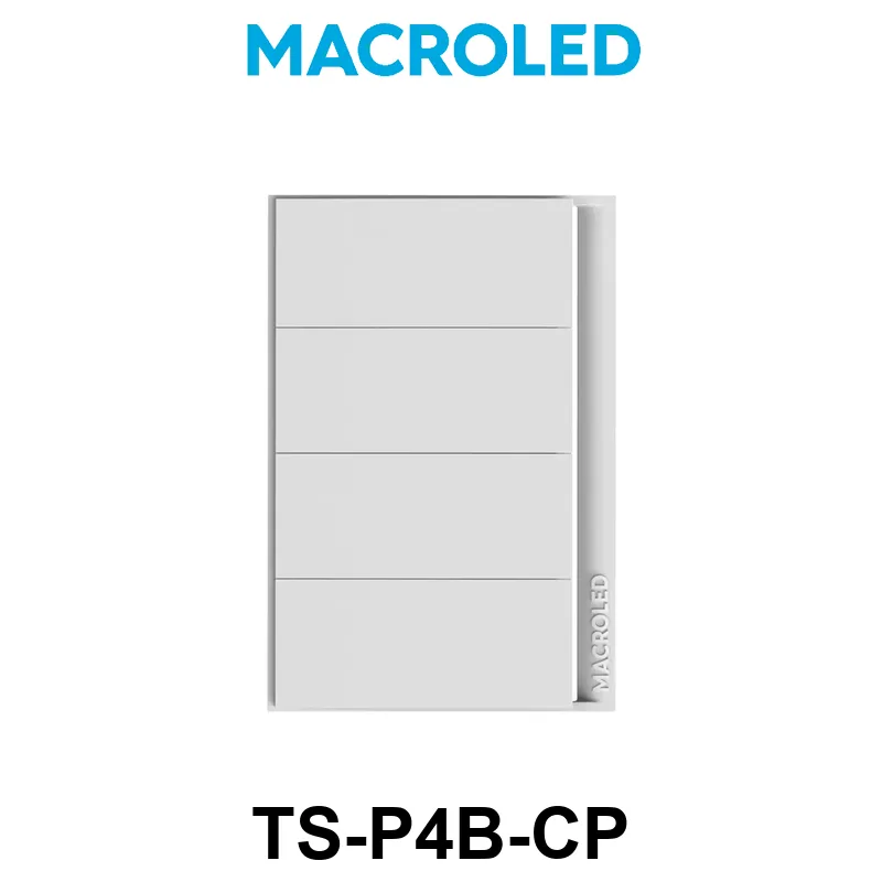TECLA SMART BLANCO MACROLED 4 PULSADORES AC100-240V MAX 10A CON CAPACITOR