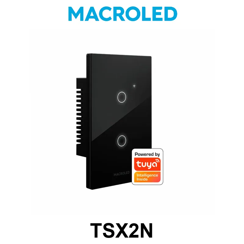 TECLA SMART MACROLED NEGRO 2 CANALES AC110-240V MAX 10A