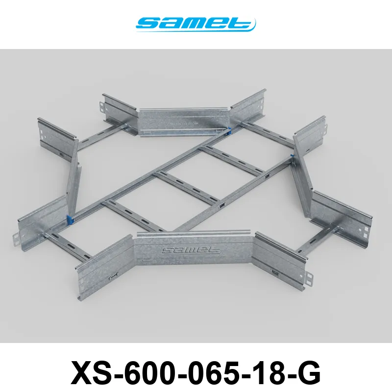 UNION CRUZ ESCALERA SMARTTRAY DE 600 mm ALA 65 mm #18 GALV. EN CALIENTE